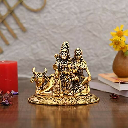 Collectible India Handcrafted Shiva Parvati Ganesh Idol