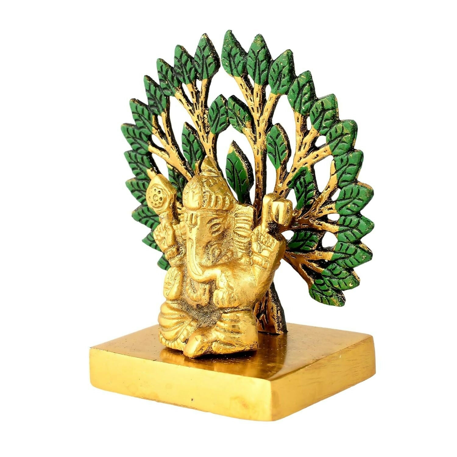 CraftVatika Metal Ganesha Idol Under Tree