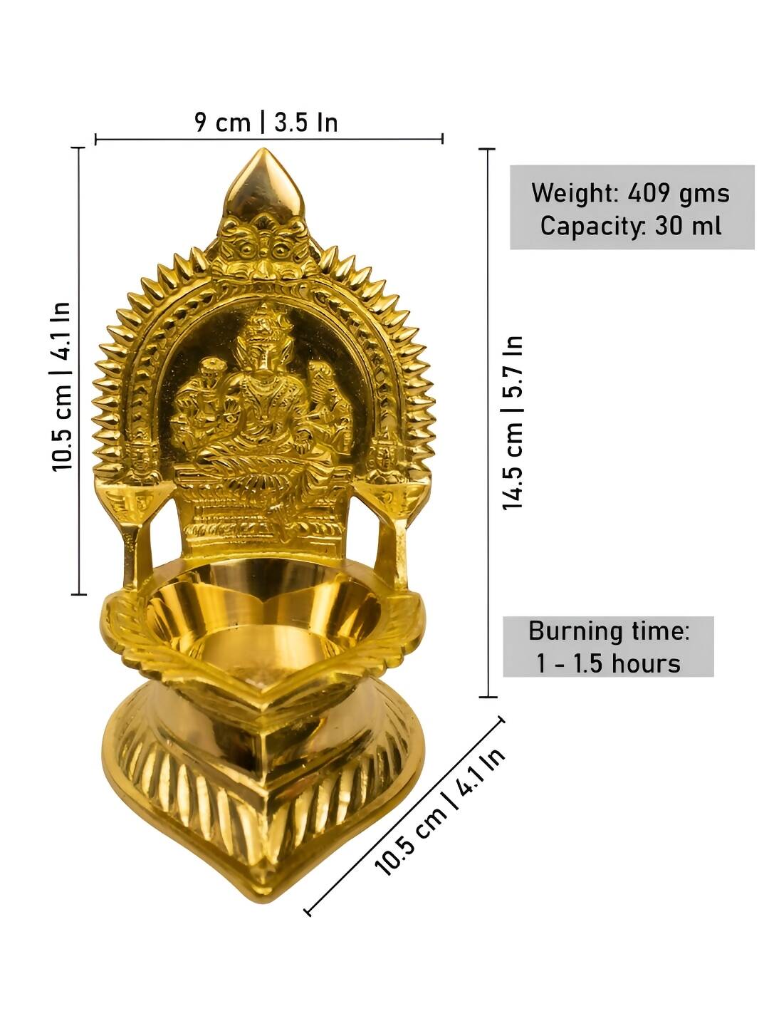 Spillbox Gold-Toned Brass Varagi Amman Diya Pooja Essential