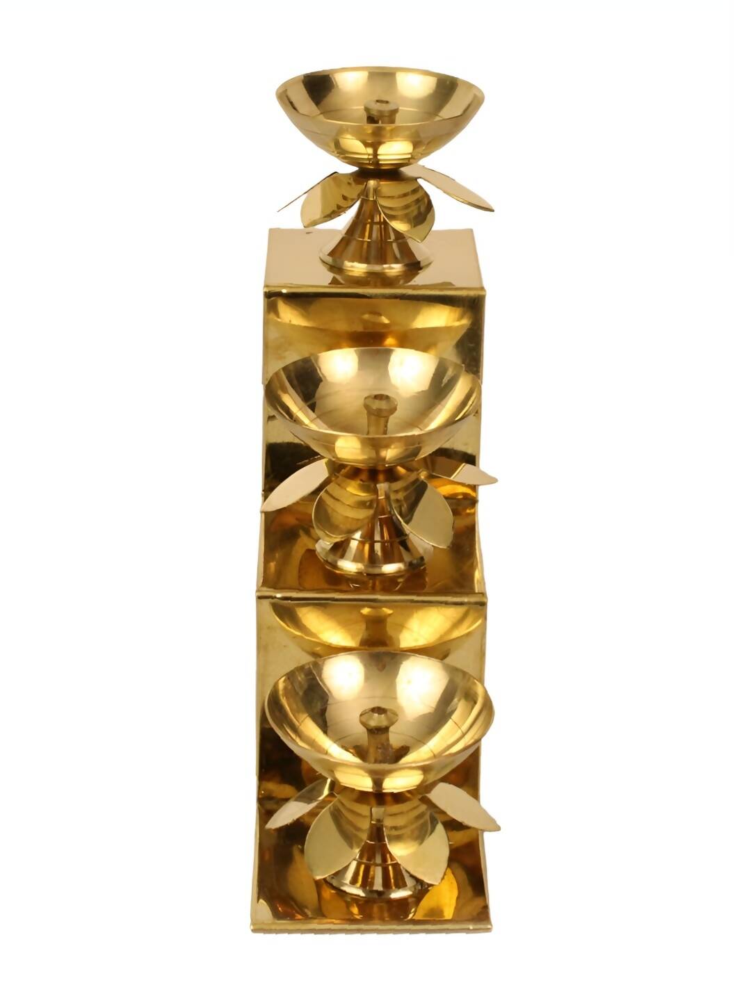 Spillbox Gold-Tone Brass 3 Step Diya