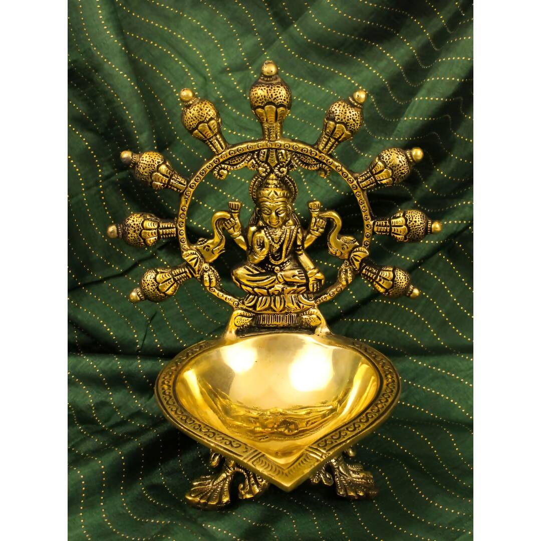 Spillbox Gold-Toned Brass Gajalakshmi Diya Pooja Essential