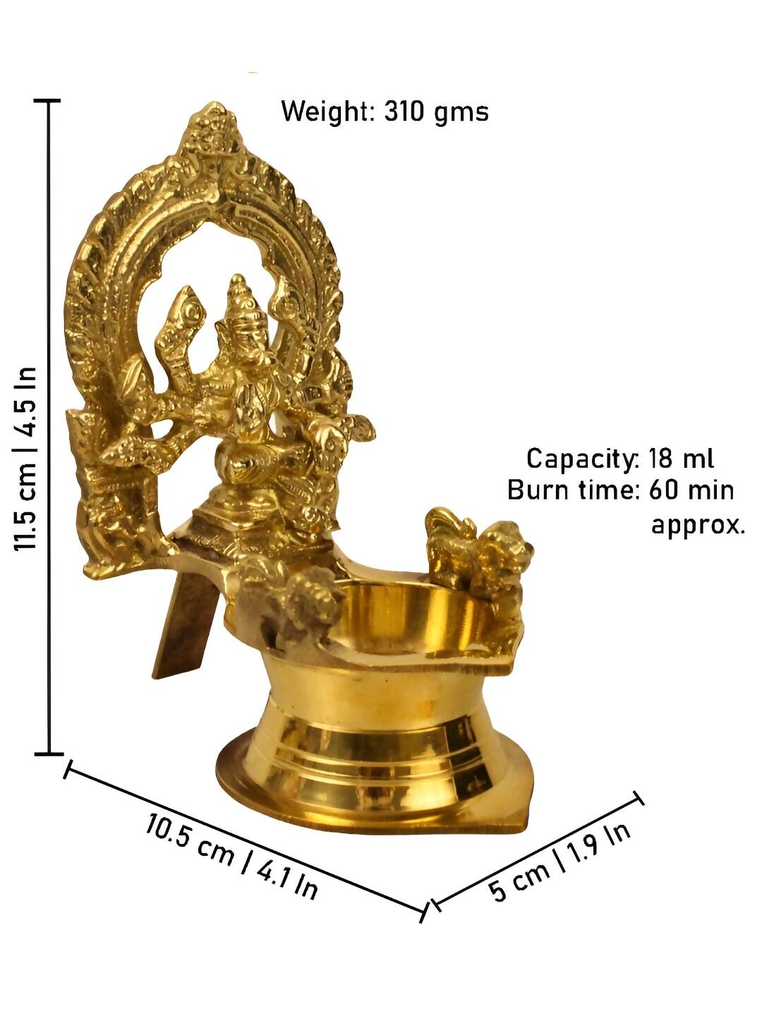 Spillbox Gold-Toned Brass Varagi Amman Diya Pooja Essential