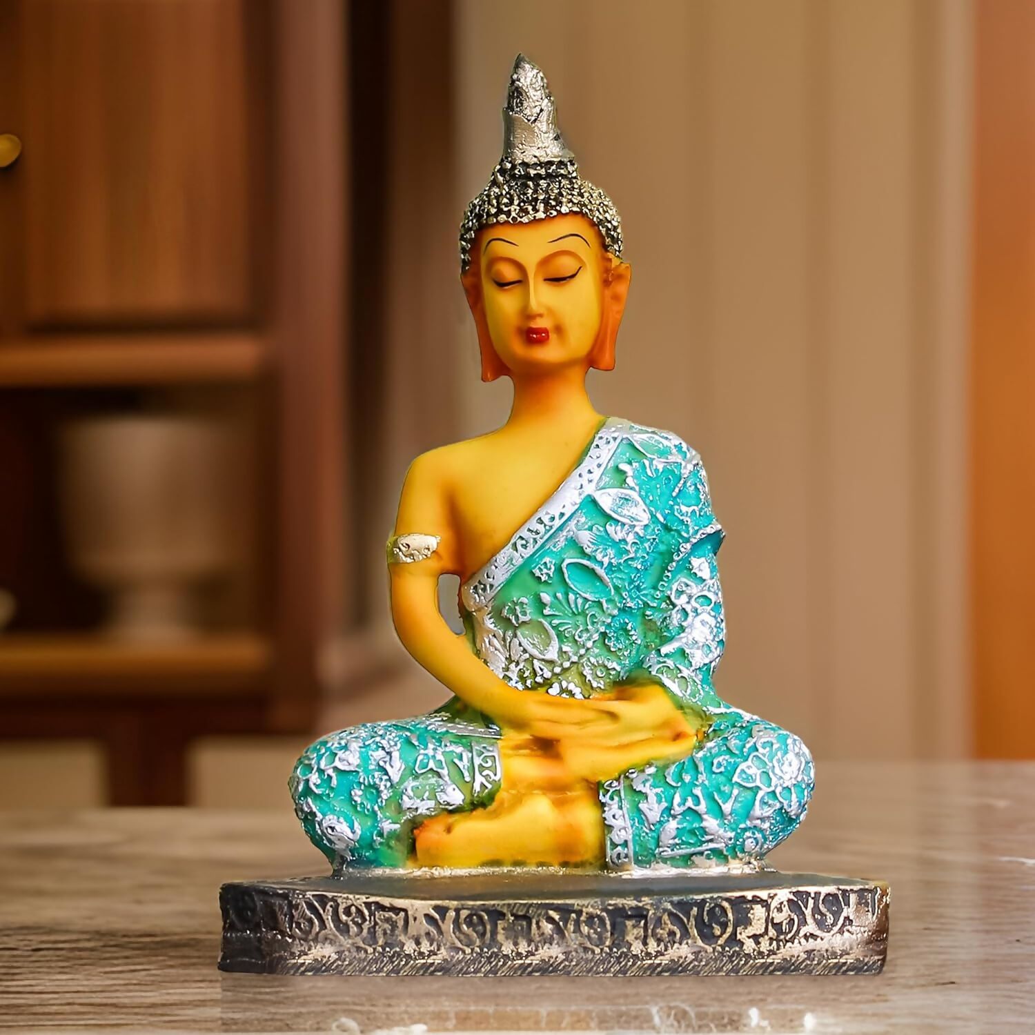 The Earth Store Poly Resin Sitting Peaceful Bhudha Idol