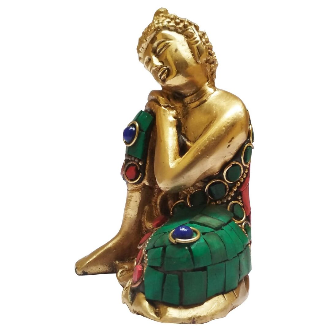 Purpledip Brass Idol Resting Buddha