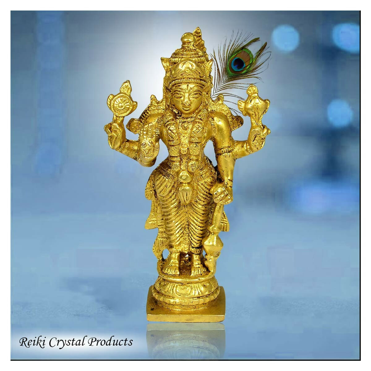 Reiki Crystal Products Pure Brass Vishnu Idol