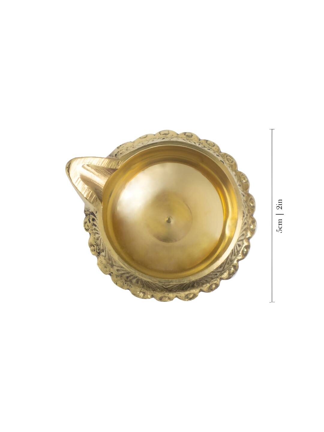 Spillbox Gold Toned Textured Brass Diya without Stand