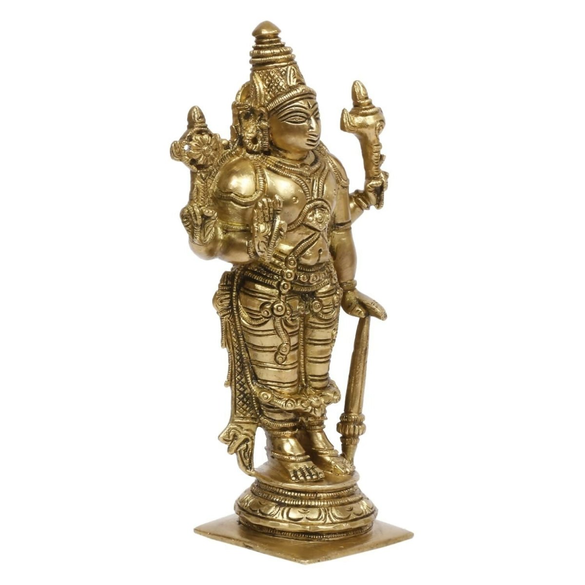 Artvarko Brass Lord Bhagwan Vishnu Narayana With Shankh Chakra Idol