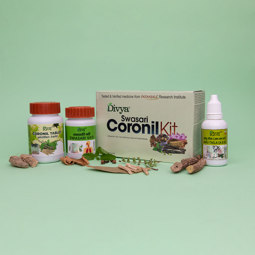 Patanjali Divya Coronil Kit - Coronil Tablet, Anu Taila, Swasari Vati