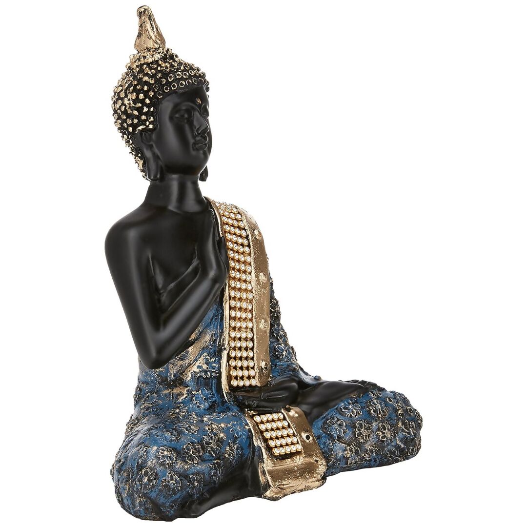 eCraftIndia Handcrafted Meditating Lord Buddha Polyresin Idol