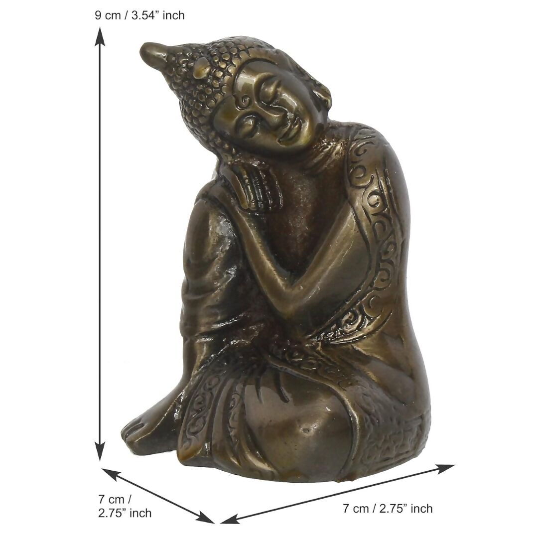 eCraftIndia Brown Metal Resting Buddha Statue