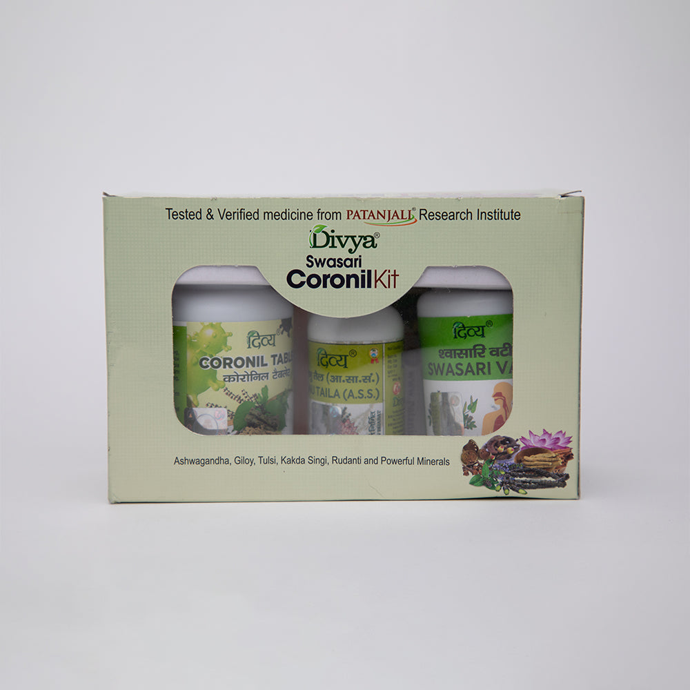 Patanjali Divya Coronil Kit - Coronil Tablet, Anu Taila, Swasari Vati