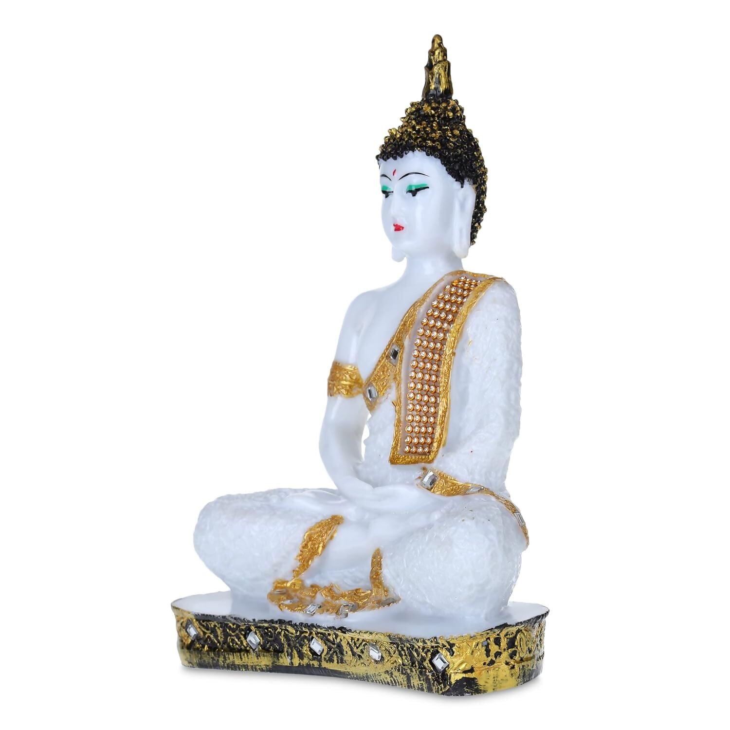 GW Creations Polyresin Sitting Buddha Idol