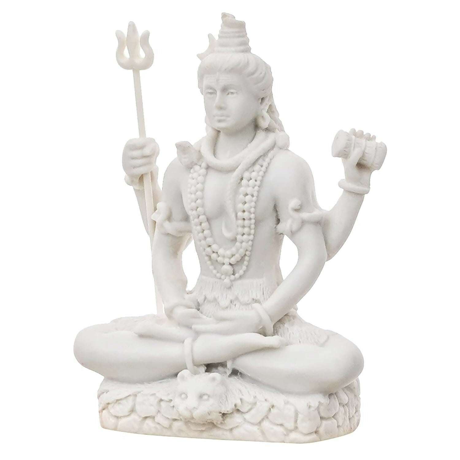 eCraftIndia White Polyresin Lord Shiva Statue