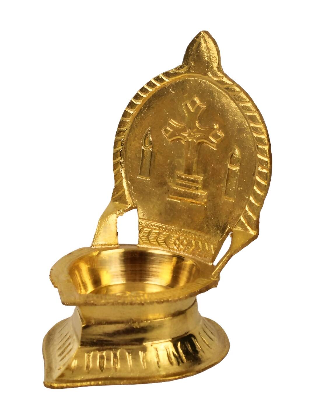 Spillbox Gold-Toned Brass Cross Diya Pooja Essential