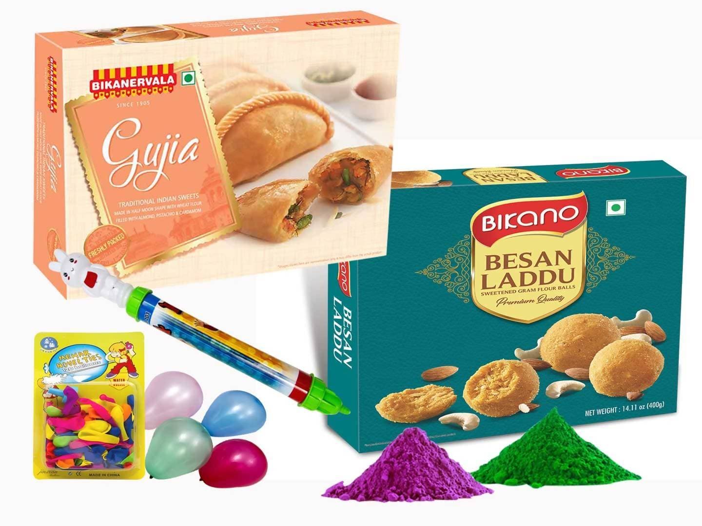 Bikano Besan Laddoo with Holi Gujia