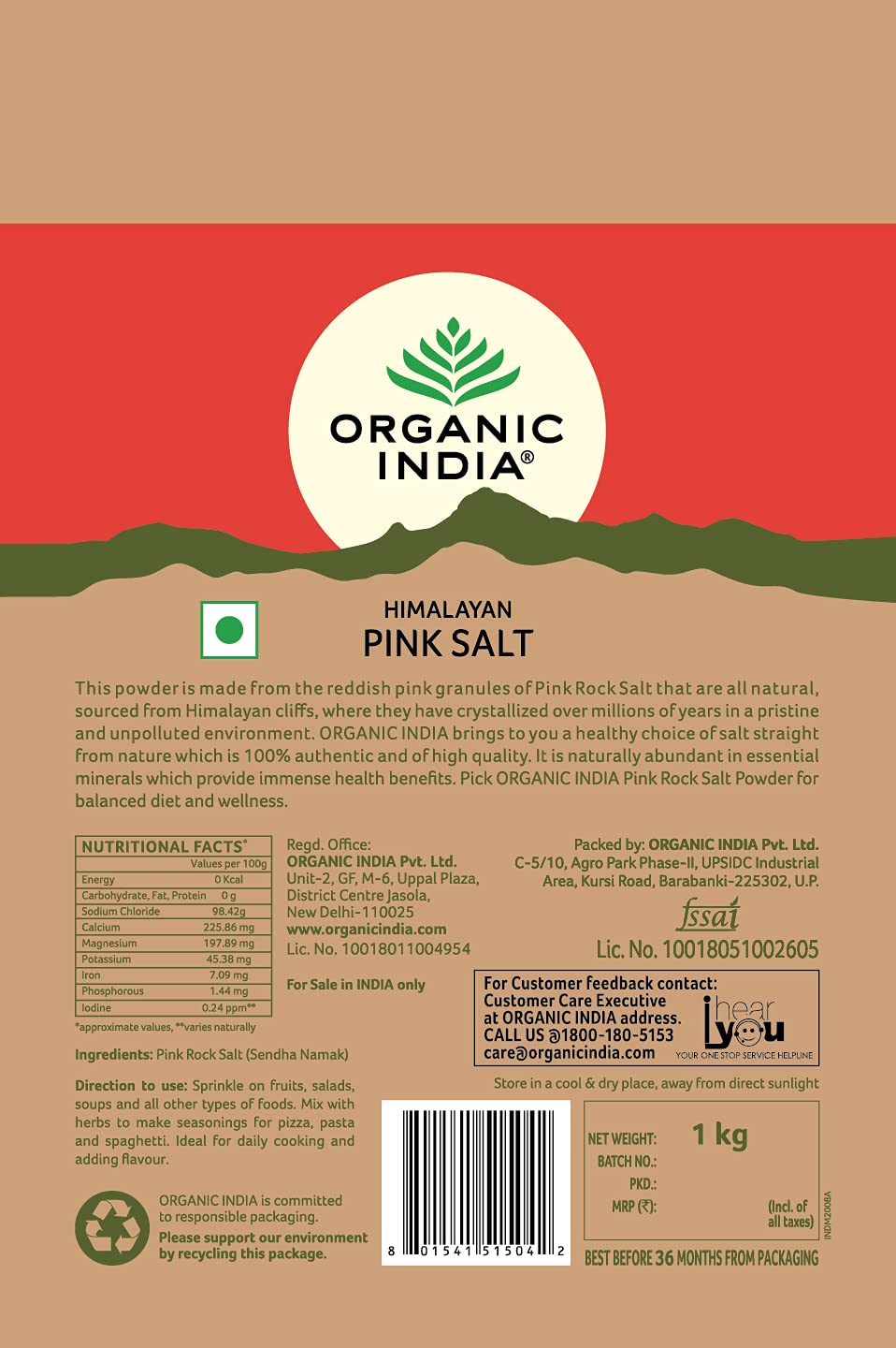 Organic India Himalayan Pink Rock Salt