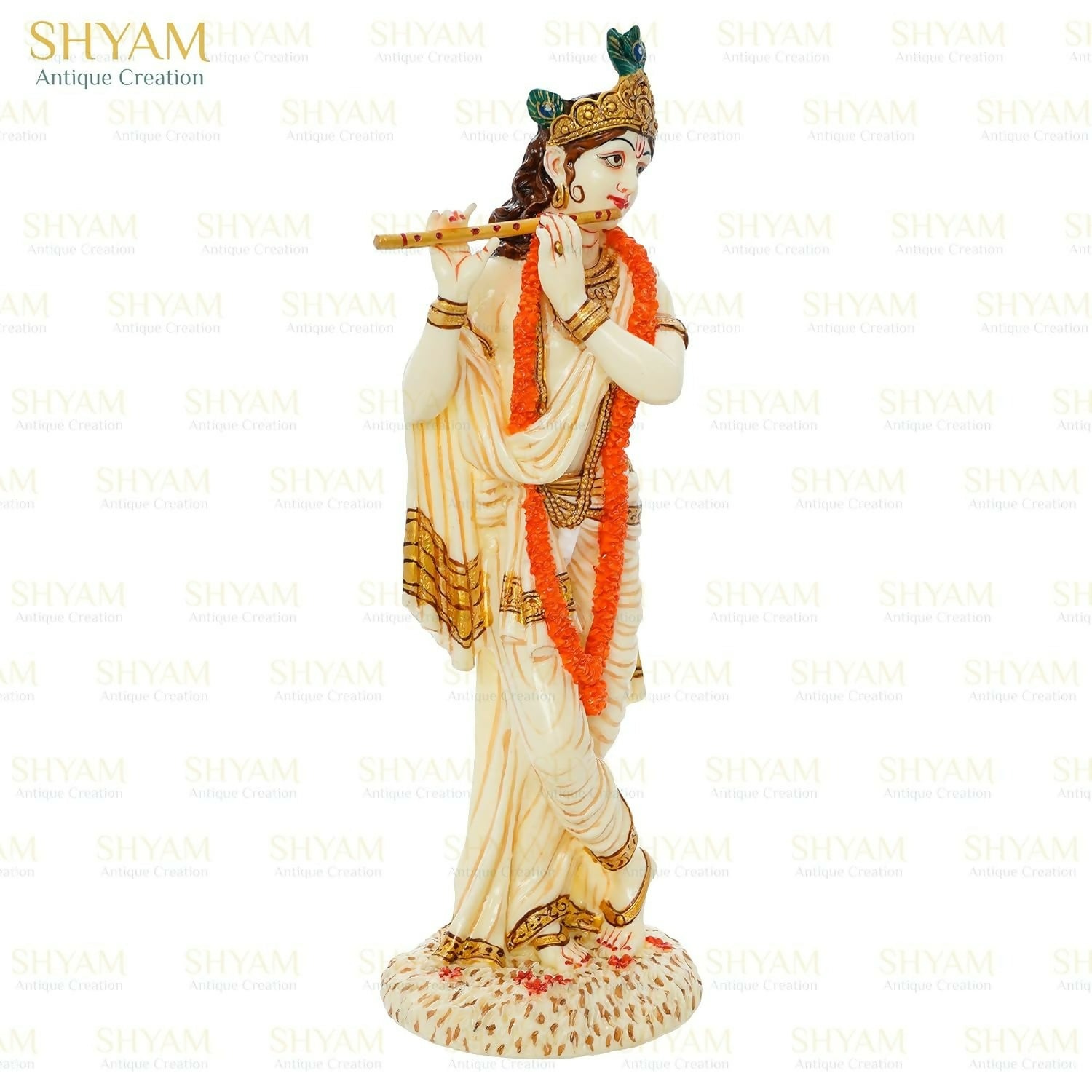 Shyam Antique Creation Lord shri Krishna Playing Flute Standing kanha Idol