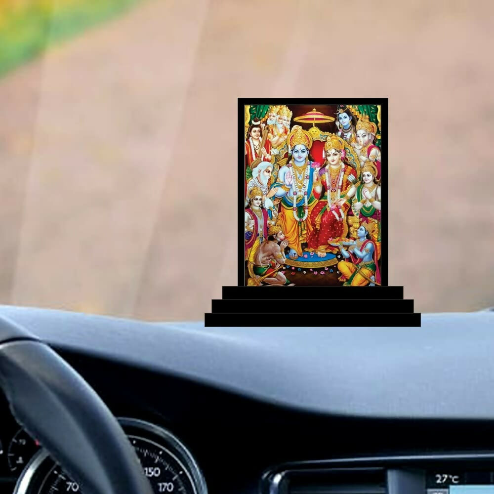 Vprint Quality Ram Darbar Wooden Car Dashboard Idol