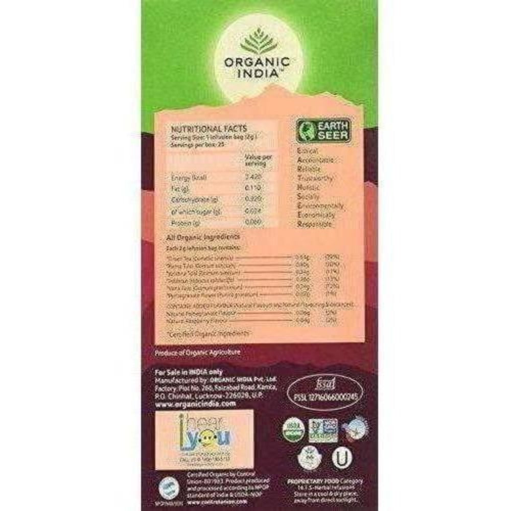 Organic India Tulsi Green Tea, Pomegranate, 25 Tea Bags