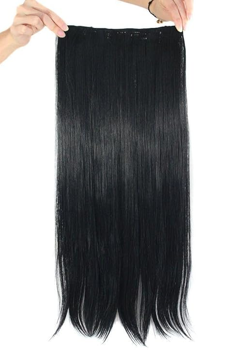 Women's Natural Black Hair Extension – Lightweight, Breathable &amp; Effortless Styling (Double Clipper)