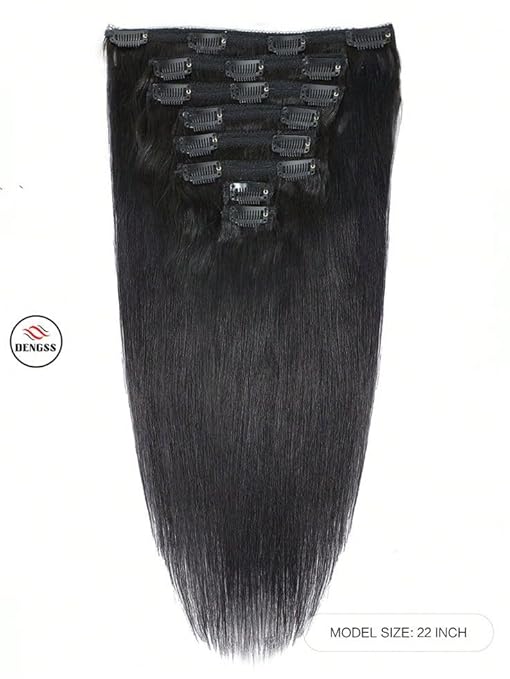 Women's Natural Black Hair Extension – Lightweight, Breathable &amp; Effortless Styling (Double Clipper)