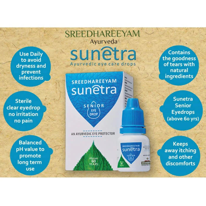 Sreedhareeyam Ayurveda Sunetra Senior Herbal Eyedrops -10 ml