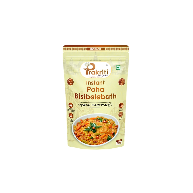 Instant Poha Bisibelebath- Prakriti Spice World