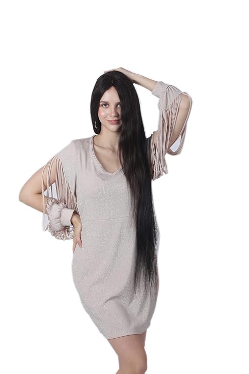 Women Hair Extension 100% Indian human hair natural black straight soft hair extension Remi Virgin Hair .