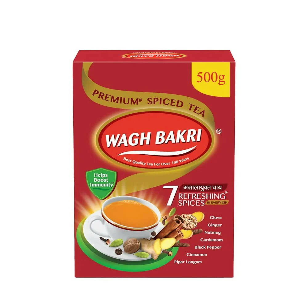 Wagh Bakri 7 Refreshing Spices Tea | Wagh Bakri Premium Spiced Tea | Made With 7 Authentic Refreshing Spices (250 gm, 500 gm)